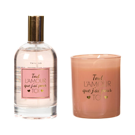 Aromātiskā svece un telpas spreja dāvanu komplekts “For Her” – 100 ml + 12h