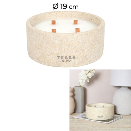 Aromātiskā svece TERRA NOVA ar četrām koka daktīm