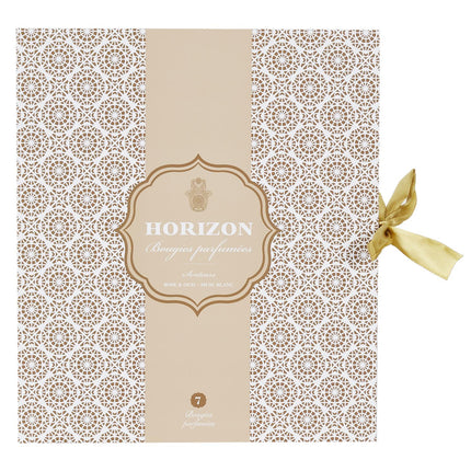 Sveču Dāvanu komplekts “Horizon Collection” – 7 dekoratīvās sveces ar Hamsa simbolu