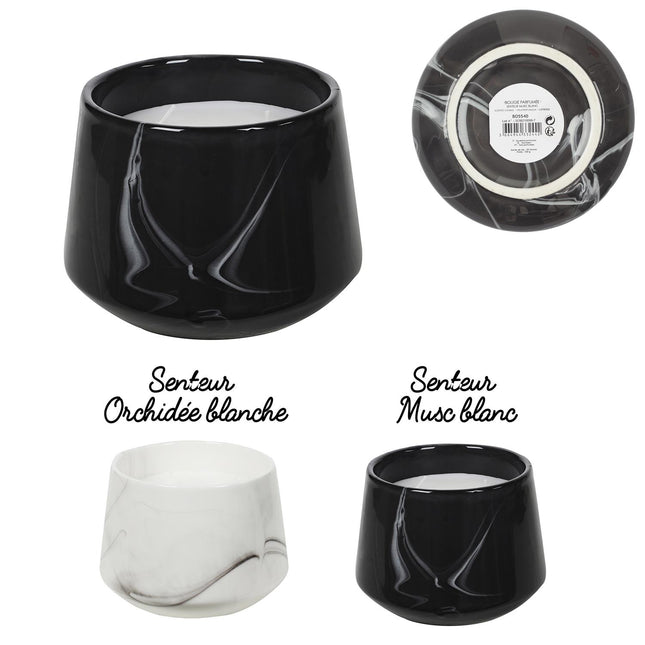 Aromātiskā svece marmora dizaina traukā