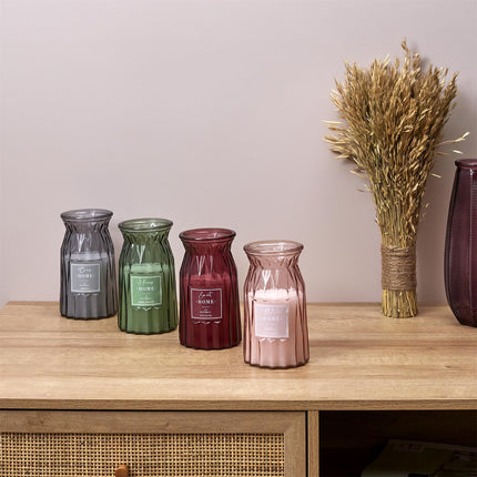 Aromātiskā svece stikla traukā – 4 aromāti 100h degšanas ilgums