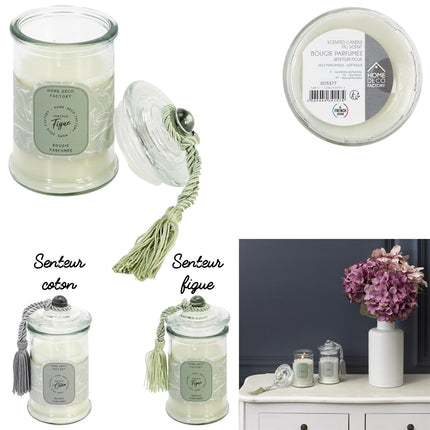 Aromātiskā svece stikla traukā ar vāciņu