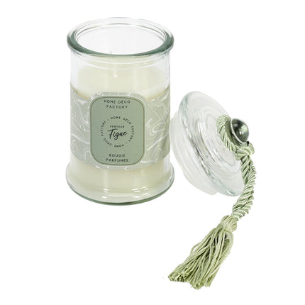 Aromātiskā svece stikla traukā ar vāciņu