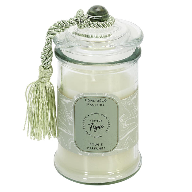 Aromātiskā svece stikla traukā ar vāciņu