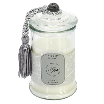 Aromātiskā svece stikla traukā ar vāciņu