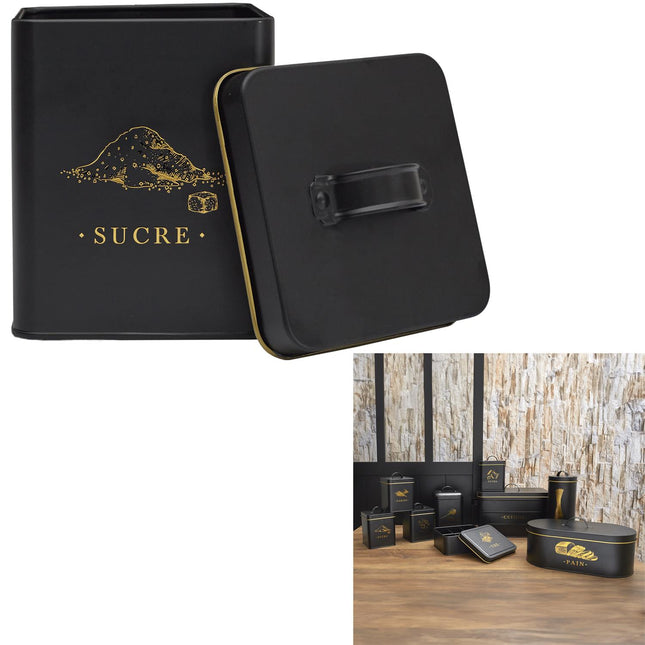 Melns, zelts metāla virtuves organizātors