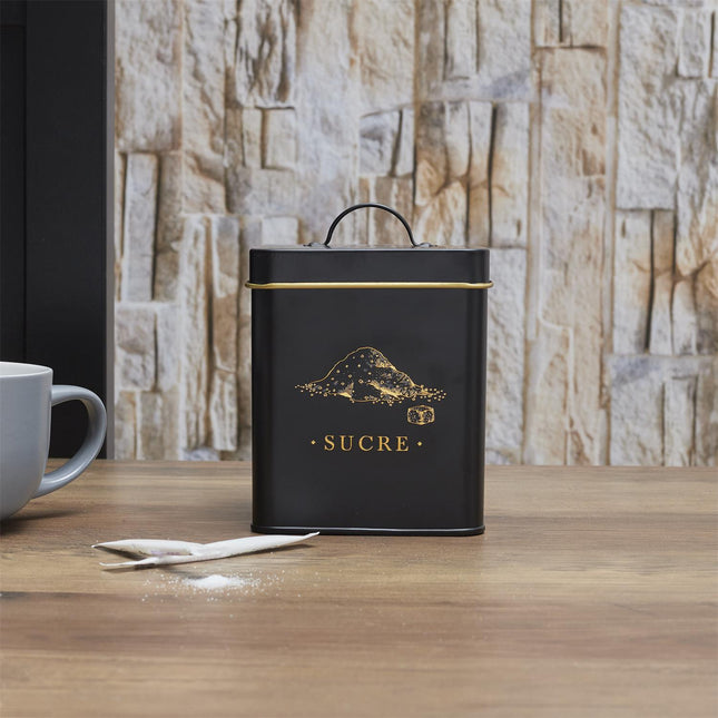 Melns, zelts metāla virtuves organizātors