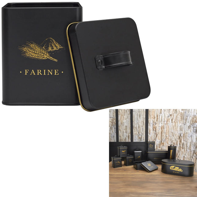 Melns, zelts metāla virtuves organizātors