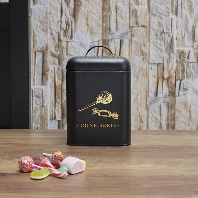 Melns, zelts metāla virtuves organizātors