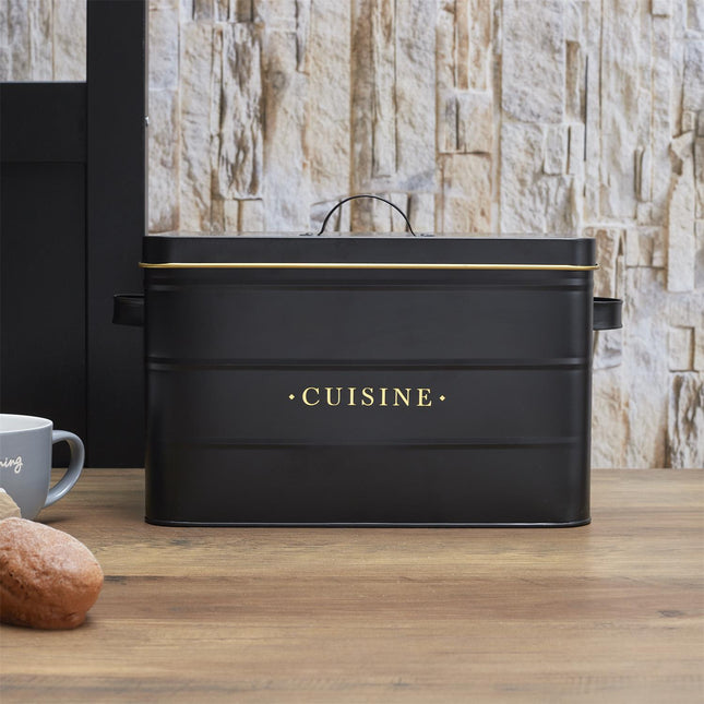 Melns, zelts metāla virtuves organizātors