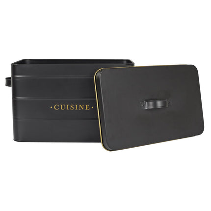 Melns, zelts metāla virtuves organizātors