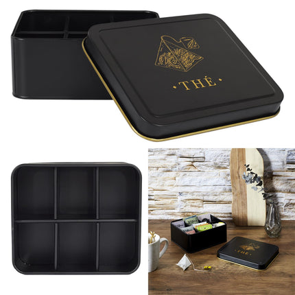 Melns, zelts metāla virtuves organizātors