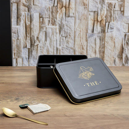 Melns, zelts metāla virtuves organizātors