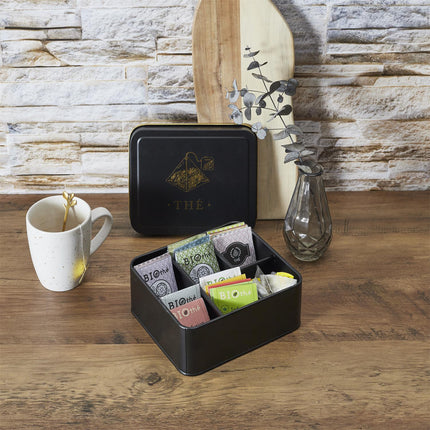 Melns, zelts metāla virtuves organizātors