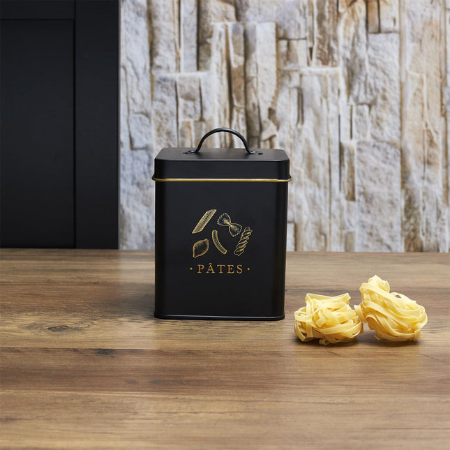 Melns, zelts metāla virtuves organizātors