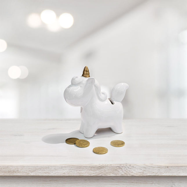 Vienradža krājkase no keramikas 23 cm – dekoratīva (stoneware)