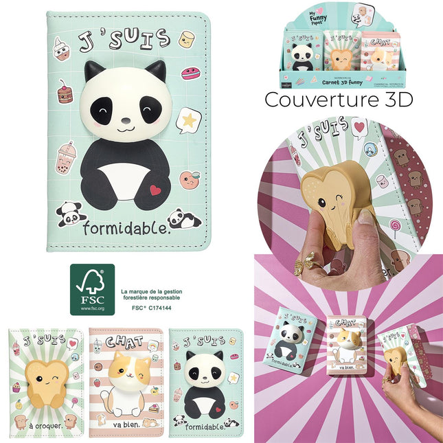 Kawaii piezīmju grāmata ar 3D vāku