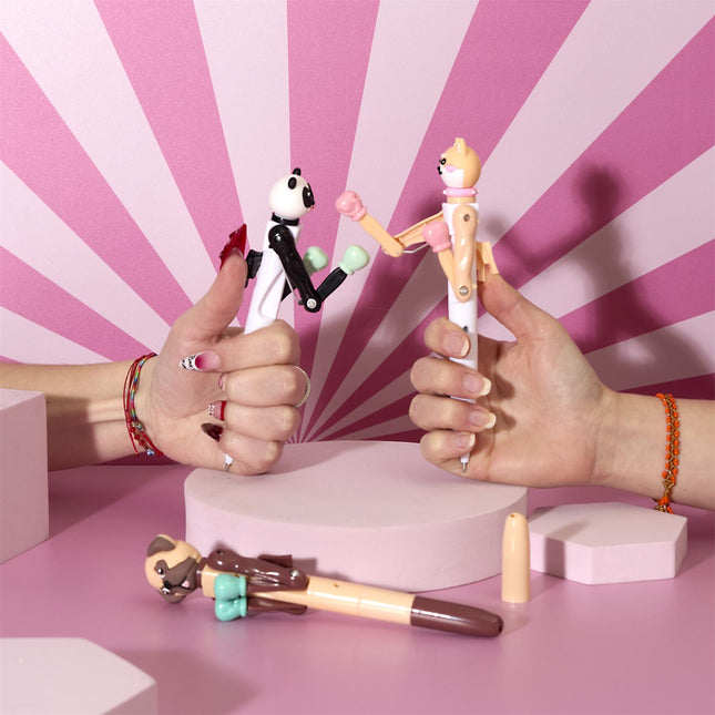 Jautra dzīvnieku pildspalva ar kustīgām rokām – Animal Boxer Pen