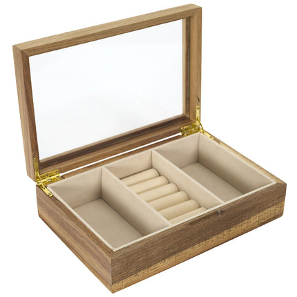 Koka rotu lādīte ar stikla vāku