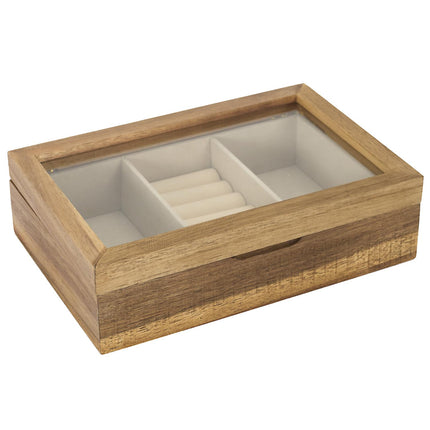 Koka rotu lādīte ar stikla vāku