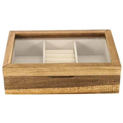 Koka rotu lādīte ar stikla vāku