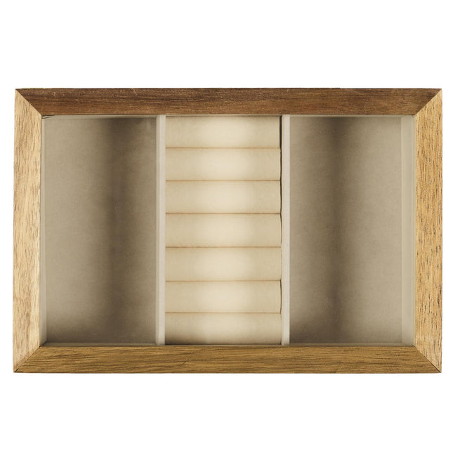 Koka rotu lādīte ar stikla vāku