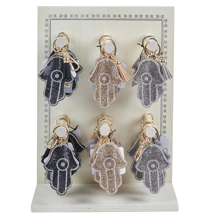 Atslēgu piekariņš “Hamsa” ar kristāliem