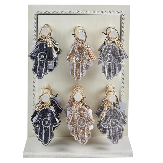 Atslēgu piekariņš “Hamsa” ar kristāliem