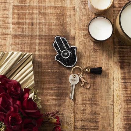 Atslēgu piekariņš “Hamsa” ar kristāliem