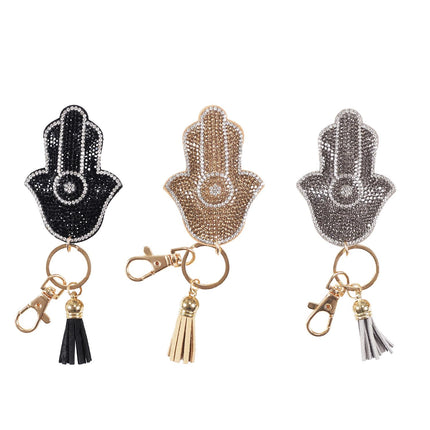 Atslēgu piekariņš “Hamsa” ar kristāliem
