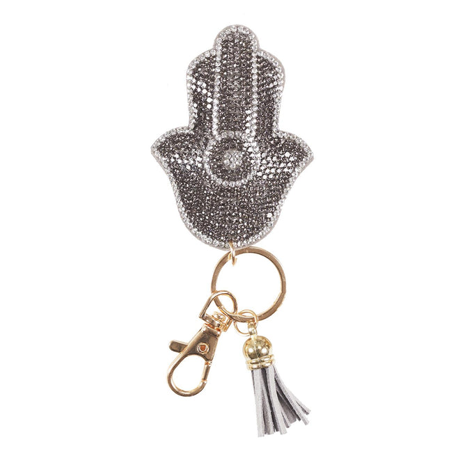 Atslēgu piekariņš “Hamsa” ar kristāliem