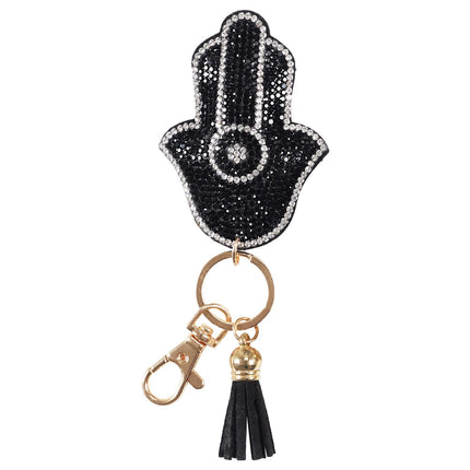 Atslēgu piekariņš “Hamsa” ar kristāliem