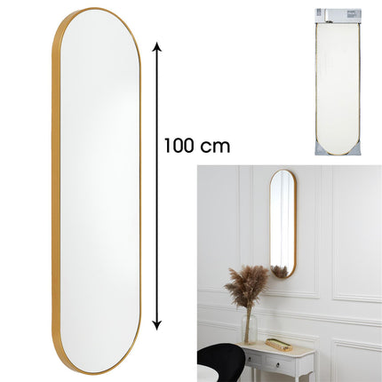 Spogulis ar metāla zelta rāmi (100 cm)