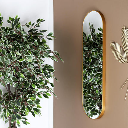 Spogulis ar metāla zelta rāmi (100 cm)