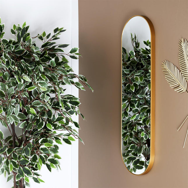 Spogulis ar metāla zelta rāmi (100 cm)