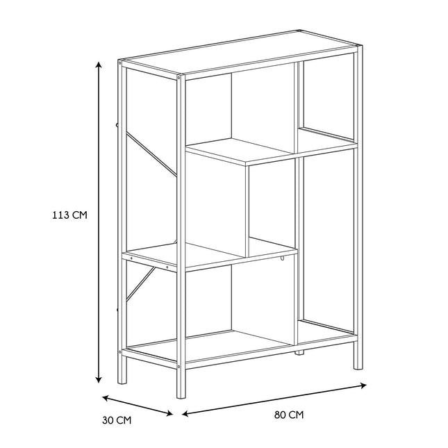 Metāla plaukts ar koka plauktiem