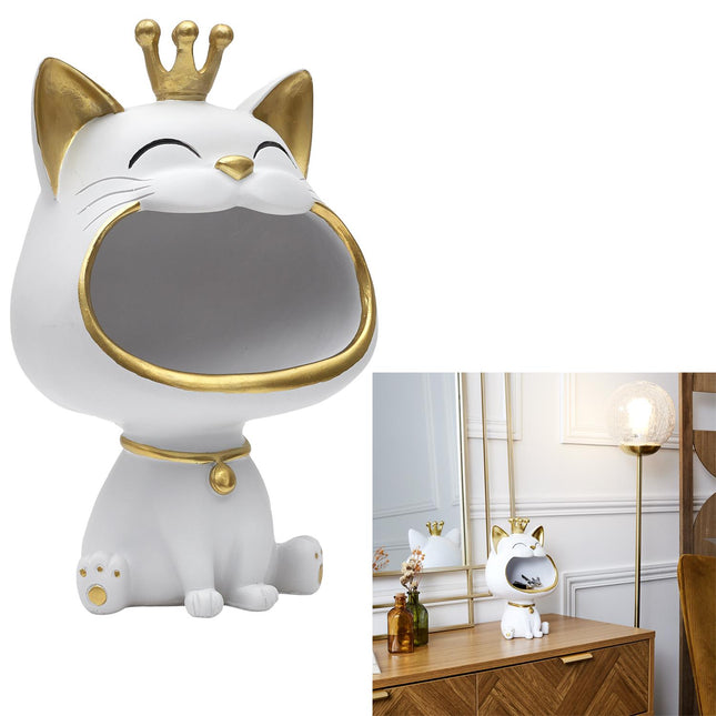 Dekoratīva kaķa figūra ar uzglabāšanas nodalījumu