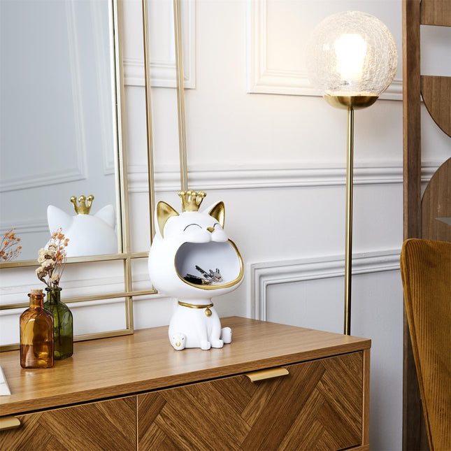 Dekoratīva kaķa figūra ar uzglabāšanas nodalījumu