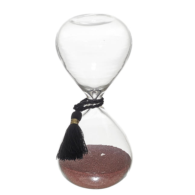 Dekoratīvs stikla smilšu pulkstenis