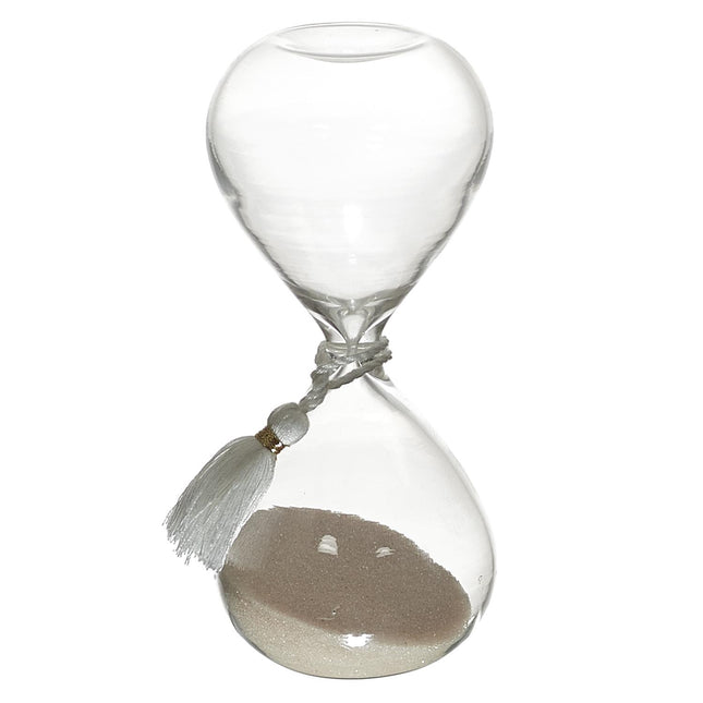 Dekoratīvs stikla smilšu pulkstenis