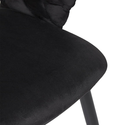 Samta krēsls ar pītu atzveltni – melns