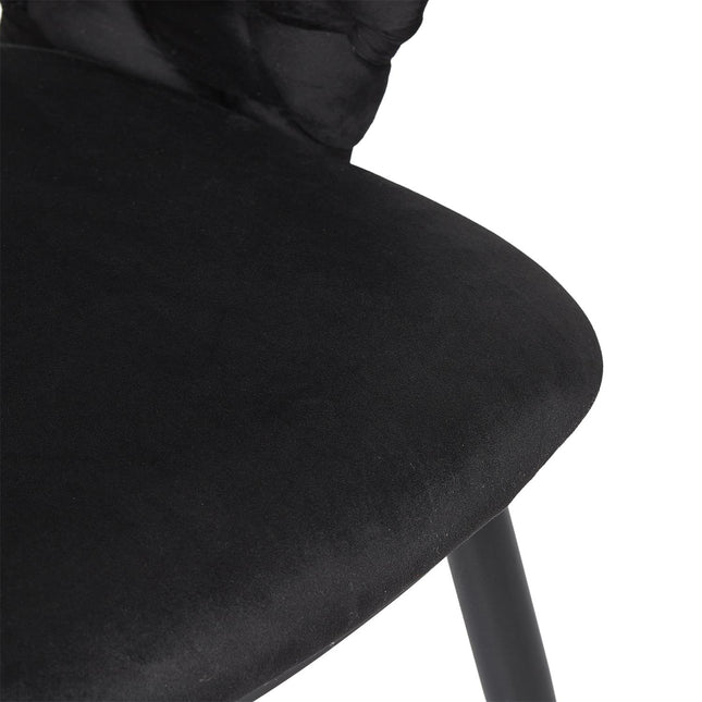 Samta krēsls ar pītu atzveltni – melns