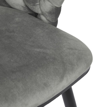 Samta krēsls ar pītu atzveltni –Pelēks