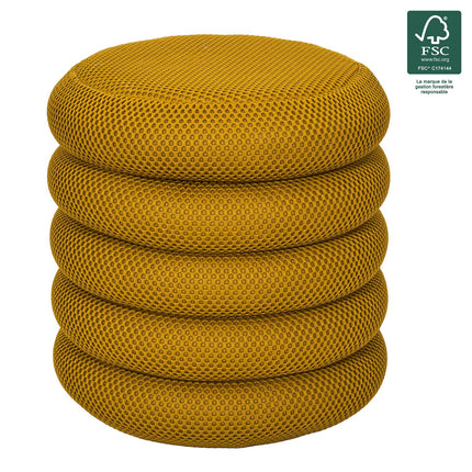 Pufs ar uzglabāšanas funkciju “Atom Yellow” – sinepju tonī