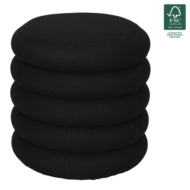 Melns dizaina pufs ar uzglabāšanas funkciju