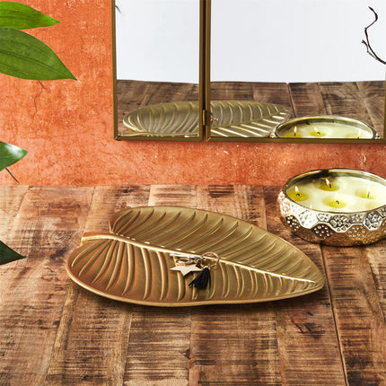 Dekoratīvs trauks – apzeltīta lapa