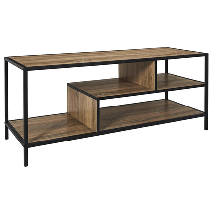 TV galdiņš industriālā stilā ar plauktiem | Koks & metāls