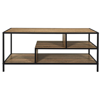 TV galdiņš industriālā stilā ar plauktiem | Koks & metāls