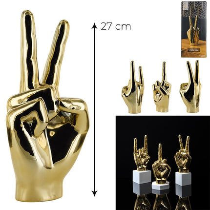 Keramikas dekoratīvā figūra – zelta rokas žests