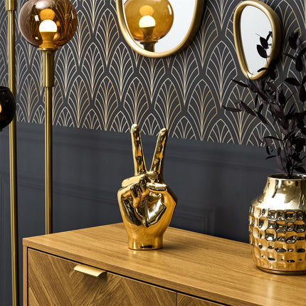 Keramikas dekoratīvā figūra – zelta rokas žests